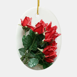 Red Roses Bouquet Keepsake Ornaments