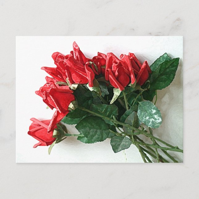 Red Roses Bouquet Postcards (Front)