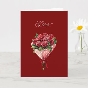 Red Roses Bouquet Valentine's Day Card