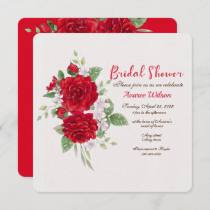 Red Roses Bridal Shower  Invitation