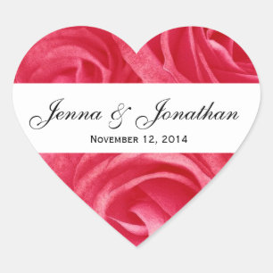 Red Roses Bride Groom Wedding Sticker V007