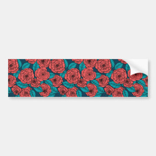 Red roses bumper sticker