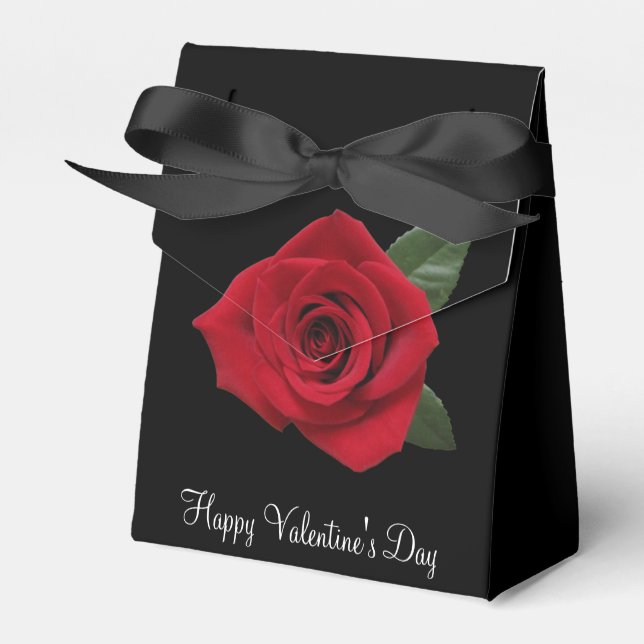 Red Roses Candy or Gift Valentine's Day Favour Box (Front Side)