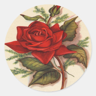 Red Roses Classic Round Sticker