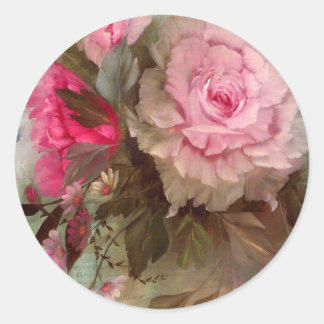 Red Roses Classic Round Sticker