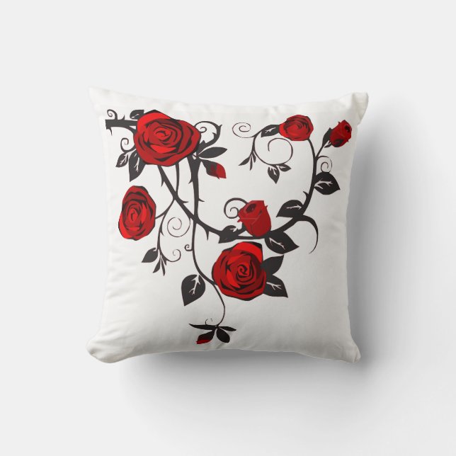 Red Roses Custom Lighthouse throw pillow (Front)