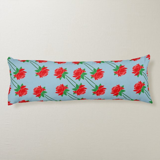 Red Roses Custom Pattern Body Cushion (Back)