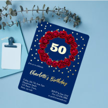 Red roses deep blue background with glitter stars