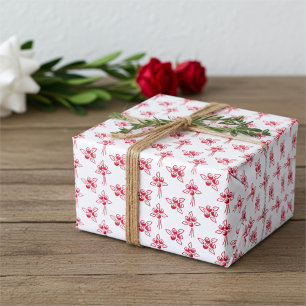Red Roses Delightful Elegant Floral Pattern Wrapping Paper Sheet