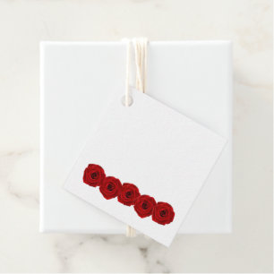 Red Roses Elegant Valentines Day Love Favour Tags