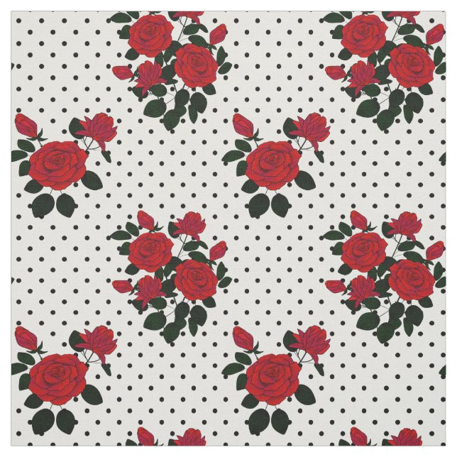 Red roses . fabric (Swatch)