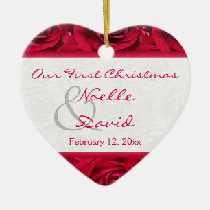 Red Roses First Christmas Keepsake Ornament