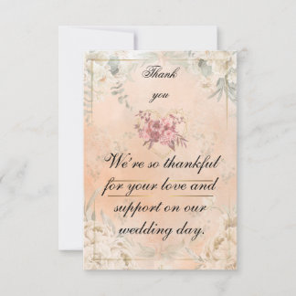 Red Roses flat Thank You Card 