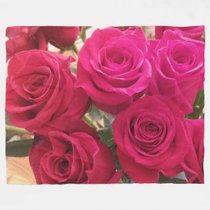 Red Roses Fleece Blanket