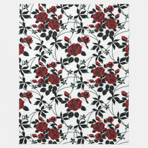 Red roses . fleece blanket