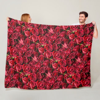 Red Roses Fleece Blanket