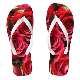 Red roses flip flops