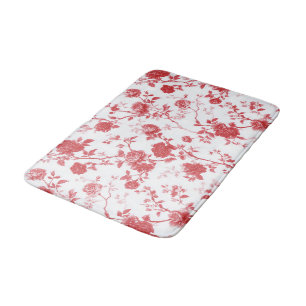 Red Roses Floral Bath Mat