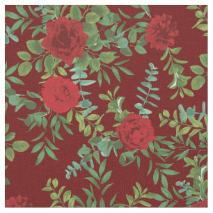 Red Roses Floral Flowers Fabric