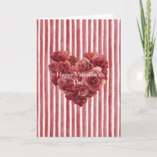 Red Roses Floral Heart Love Card