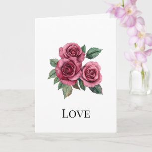 Red Roses Floral Love Card
