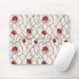 Red Roses Floral Mouse Mat