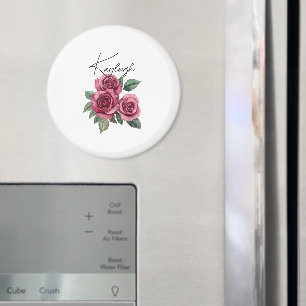 Red Roses Floral Personalised Magnet