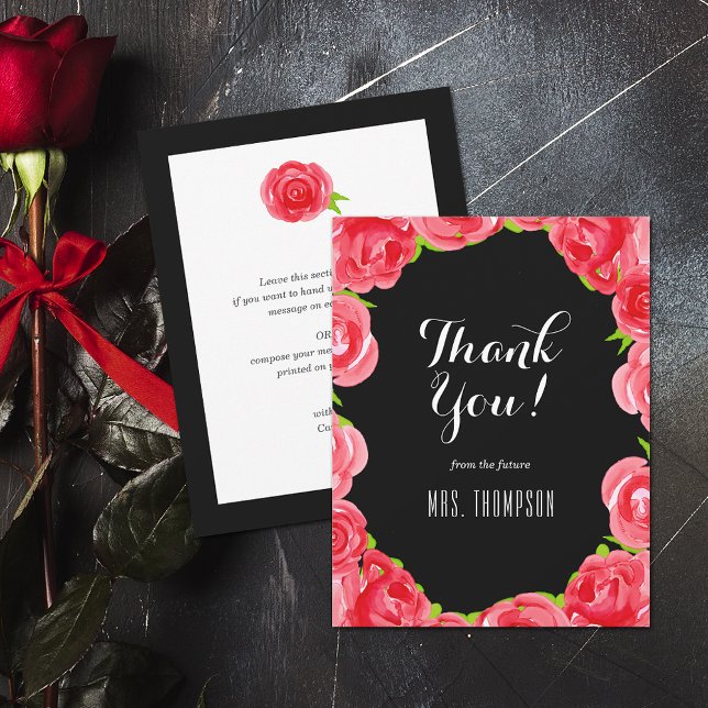 Red Roses Floral Thank You Card (Creator Uploaded)