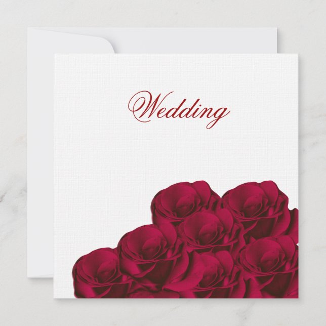 Red Roses Floral Wedding Invitation (Front)