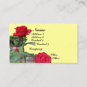 Red Roses Flower Business Card
