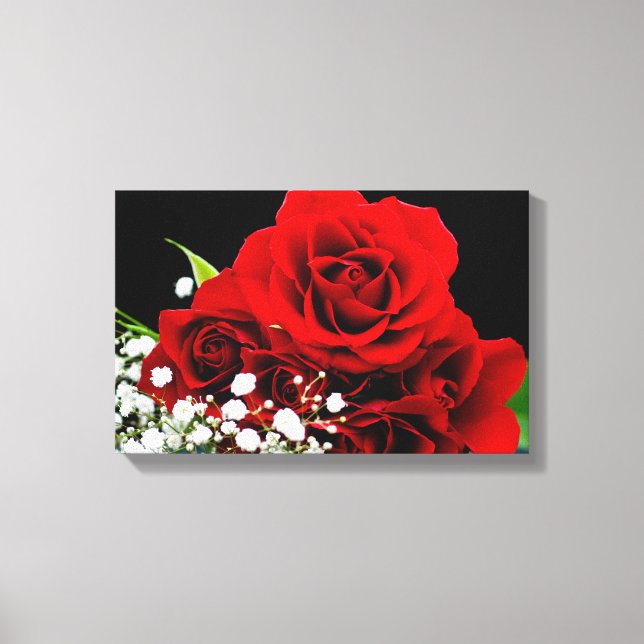 Red roses flower Canvas print (Front)