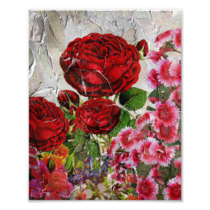 Red Roses Flower Garden Photo Print