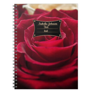 Red roses flowers floral romantic nature botanical notebook