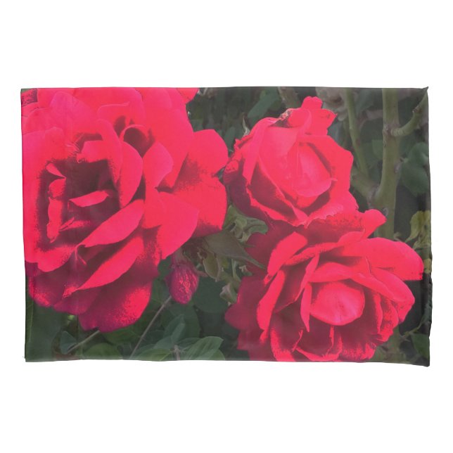 Red Roses Flowers    Pillowcase (Front)