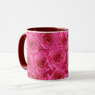 Red roses, flowers, red, love mug