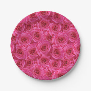 Red roses, flowers, red, love paper plate