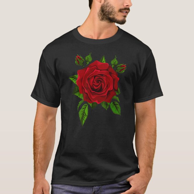 Red Roses for Men Women and Youth  T-Shirt (Front)
