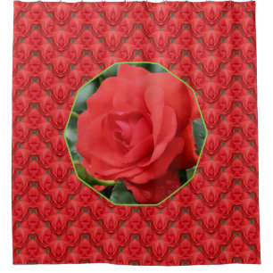 Red Roses Foral Art Pattern  Shower Curtain