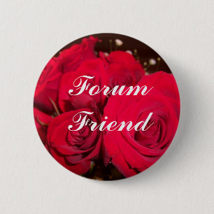Red roses, Forum Friend 6 Cm Round Badge