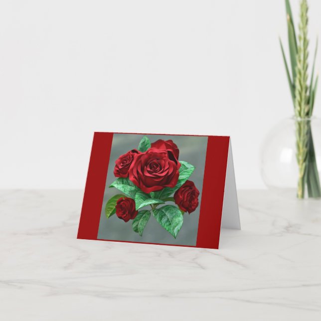 Red Roses ... found image, Card (Front)