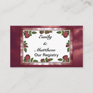 Red Roses Frame Image with Lt Red Clouds Registry Enclosure Card