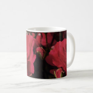 Red roses fresh buds blooming bright foil silver g coffee mug