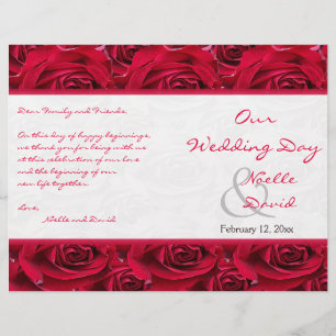 Red Roses Galore Wedding Program
