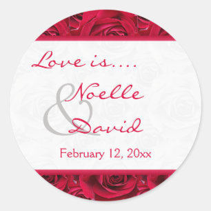Red Roses Galore Wedding Sticker