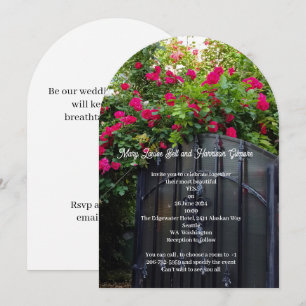 Red Roses Gate Photo Wedding Invitation