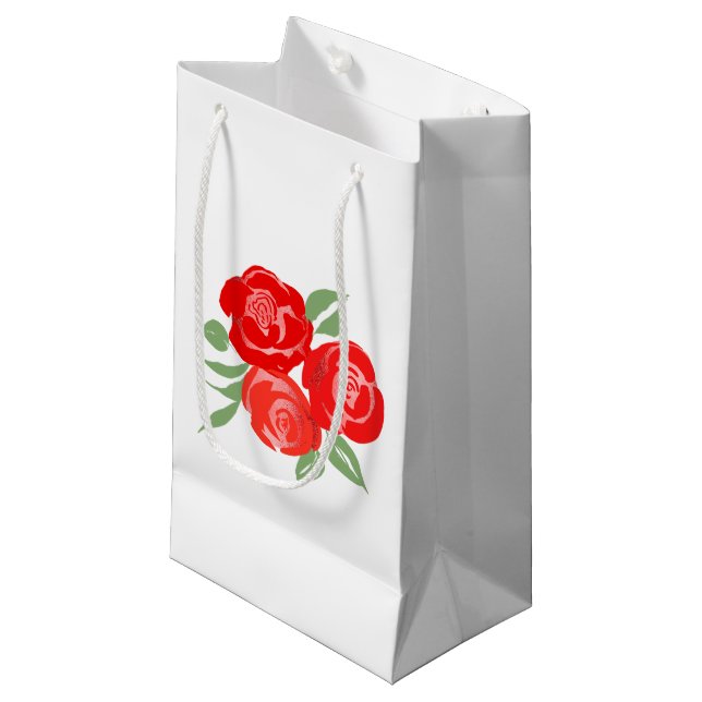 Red Roses Gift Bag (Front Angled)