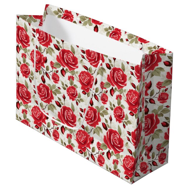 Red Roses Gift Bag (Front Angled)