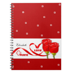 Red Roses Gift Notebooks for Nurses