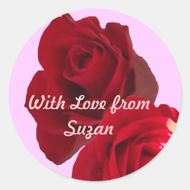 Red Roses Gift Sticker (Front)