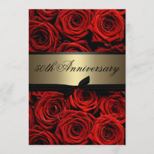 Red Roses   Golden Anniversary Invitation
